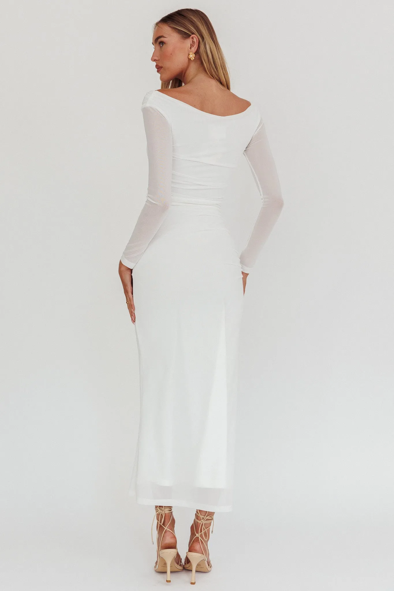 In Blooms Off Shoulder Maxi Dress Off White sold by Selfie Leslie product image thumbnail 2