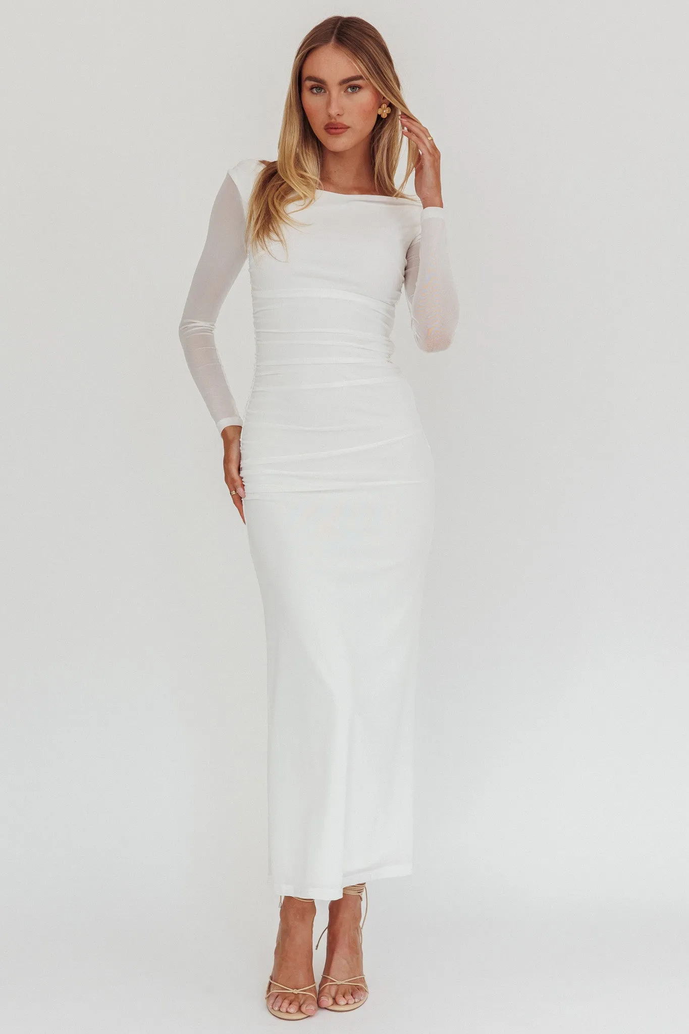 In Blooms Off Shoulder Maxi Dress Off White sold by Selfie Leslie product image thumbnail 5