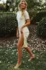 Moon Dance Open Back Short Sleeve Knit Midi Dress Beige sold by Selfie Leslie