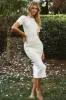 Moon Dance Open Back Short Sleeve Knit Midi Dress Beige sold by Selfie Leslie