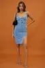 Rhythm Wide Strap Bodycon Knee Length Dress Washed Blue sold by Selfie Leslie
