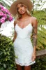 Zahara Lace Overlay Thin Strap Mini Dress White sold by Selfie Leslie