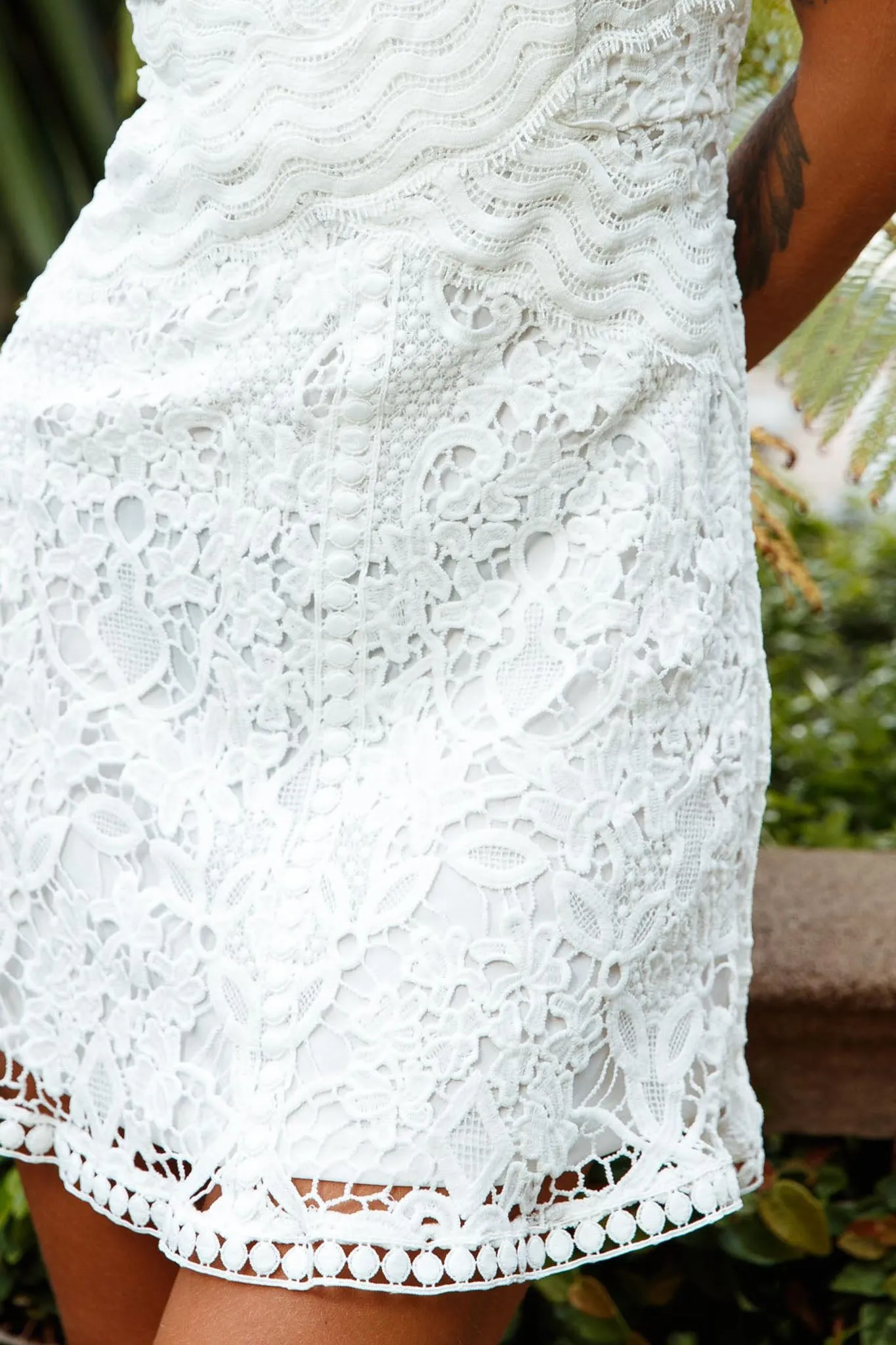 Zahara Lace Overlay Thin Strap Mini Dress White sold by Selfie Leslie product image thumbnail 3