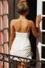 One Sweet Day Gathered Bust Ruched Side Mini Dress White sold by Selfie Leslie