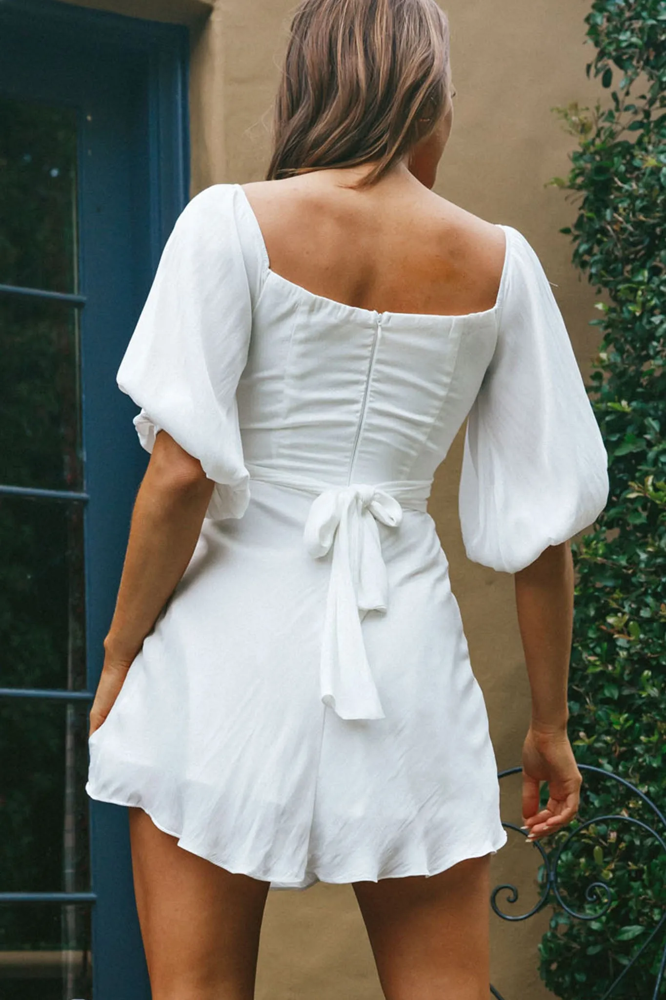 Linka On or Off-Shoulder Half Sleeve Tie-Back Dress White sold by Selfie Leslie product image thumbnail 2