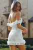 Verona Off-Shoulder Lace Overlay Mini Dress White sold by Selfie Leslie