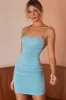 Shea Square Neckline Ruched Mini Dress Ocean sold by Selfie Leslie