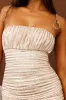 Disco Doll Tied Shoulder Sequin Mini Dress Champagne sold by Selfie Leslie