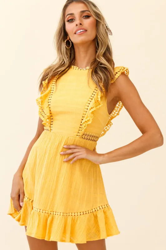 Reign Sleeveless Lace-Up Back Dress Yellow sold by Selfie Leslie