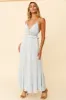 Desert Rose Crochet Tie-Up Back Maxi Dress Ice Blue sold by Selfie Leslie