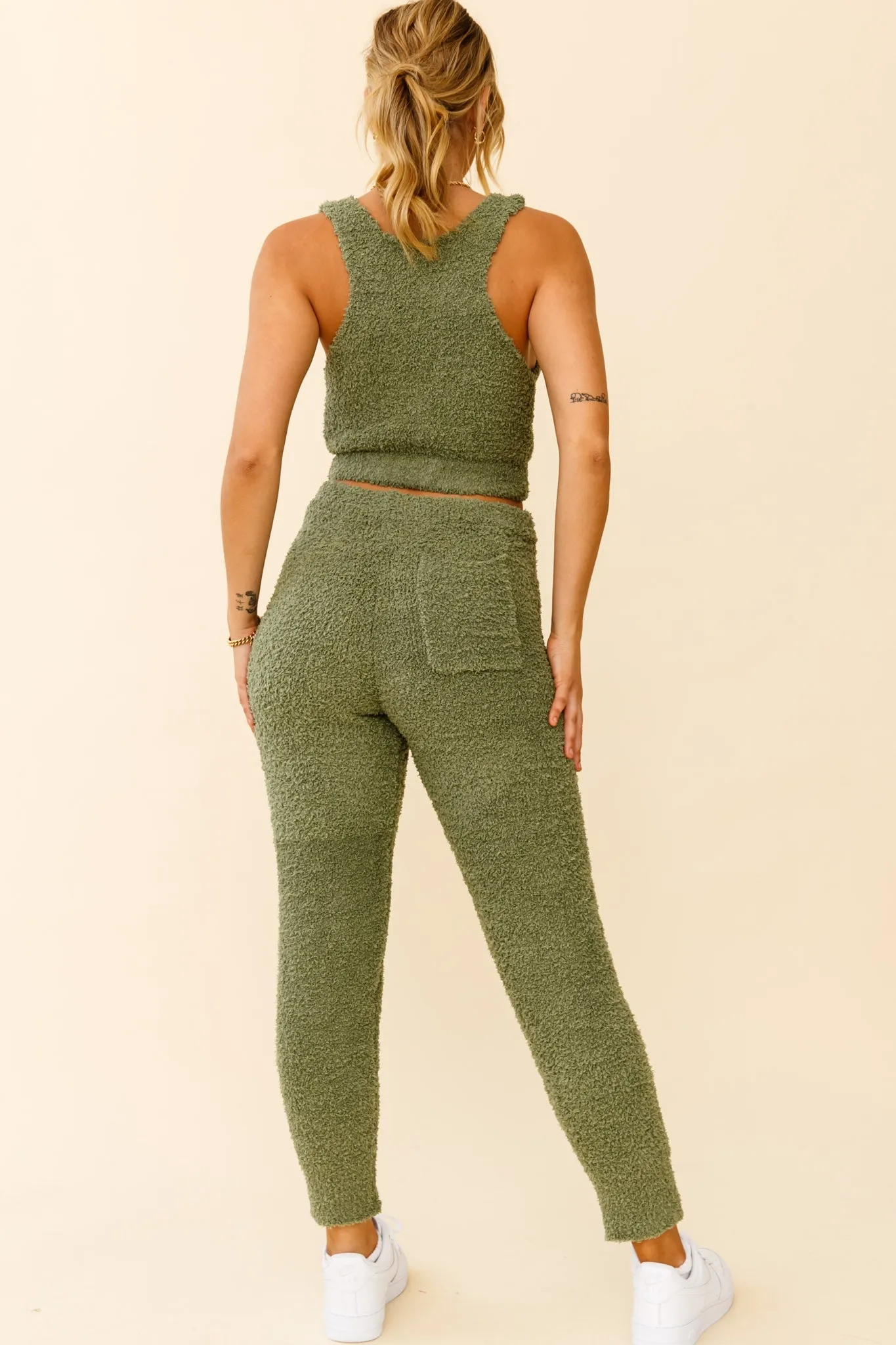 My Girl Fuzzy Knit Jogger Pants Sage sold by Selfie Leslie product image thumbnail 2