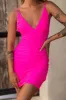 Dancing Queen Strappy Back Ruched Mesh Dress Hot Pink sold by Selfie Leslie