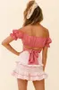 Perfect Timing Pleated Waist Frill Trim Mini Skirt Pink sold by Selfie Leslie