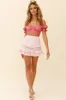 Perfect Timing Pleated Waist Frill Trim Mini Skirt Pink sold by Selfie Leslie