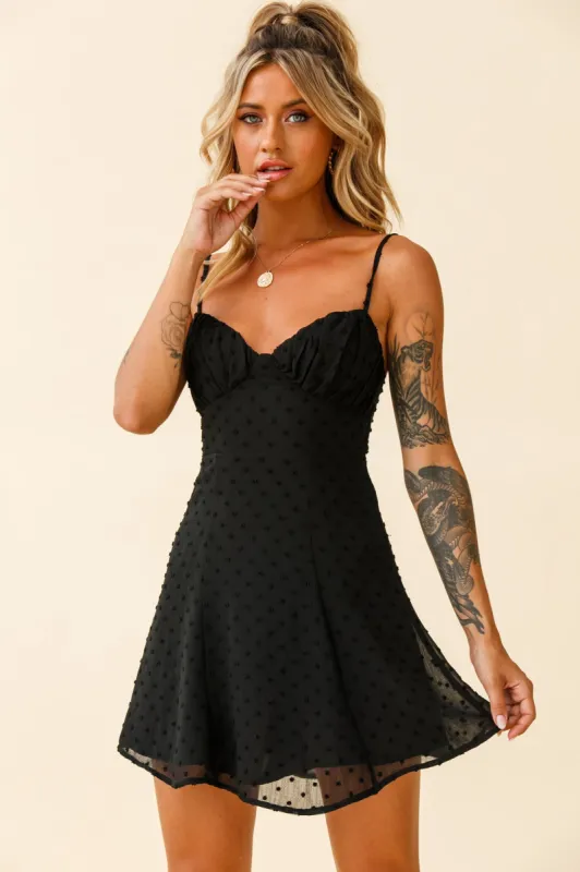 Good Morning Angel Ruched Bust A-Line Dress Black sold by Selfie Leslie