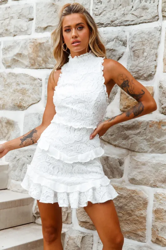 Osiris Sleeveless High Neck Lace Dress White sold by Selfie Leslie