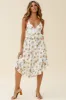 Marigold Peplum Midi Ruffle Dress Floral Print White sold by Selfie Leslie