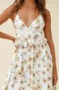 Marigold Peplum Midi Ruffle Dress Floral Print White sold by Selfie Leslie
