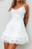 Summer Daze Frill Bust Floral Embroidered Overlay Dress White sold by Selfie Leslie