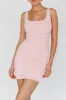 Arabella Ruched Wide Strap Bodycon Dress Pink sold by Selfie Leslie