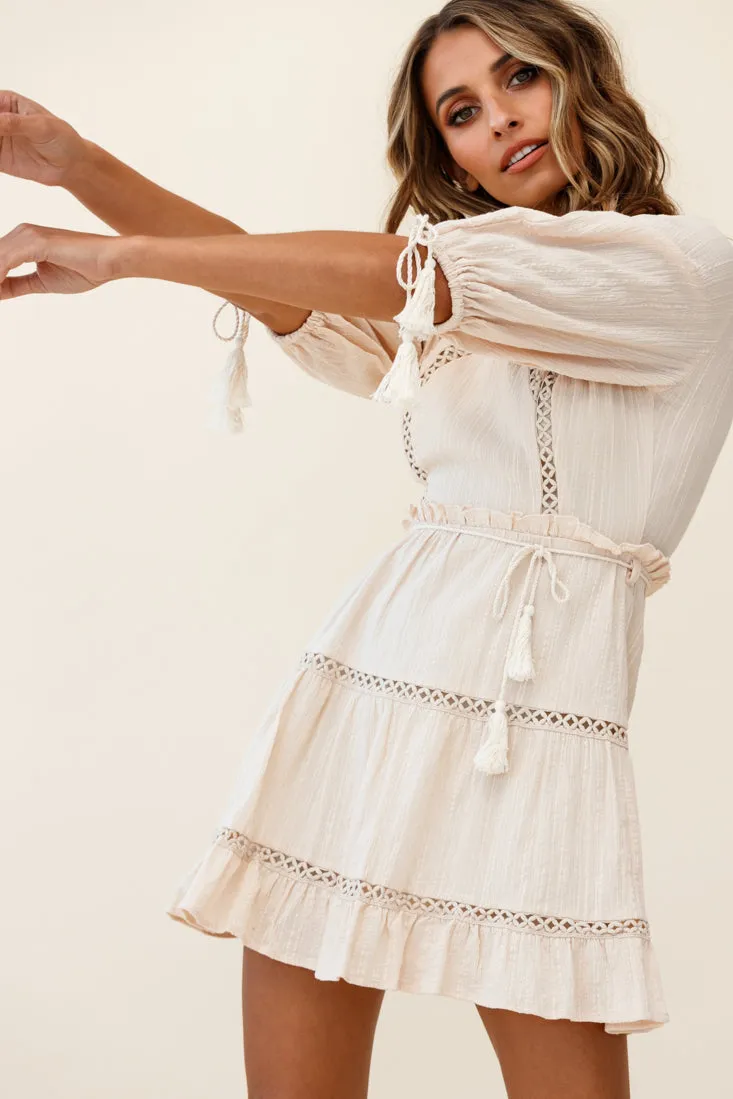 Antonia Half Puff Sleeve Crochet Detail Dress Beige sold by Selfie Leslie product image thumbnail 5