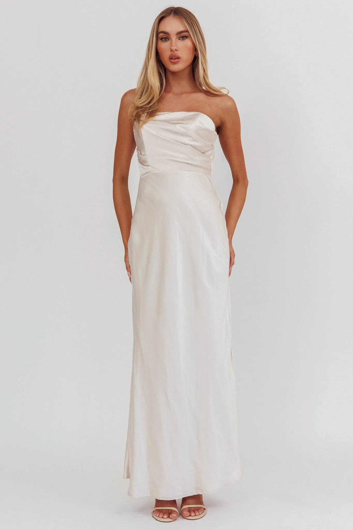 City Of Stars Strapless Maxi Dress Champagne sold by Selfie Leslie product image thumbnail 3