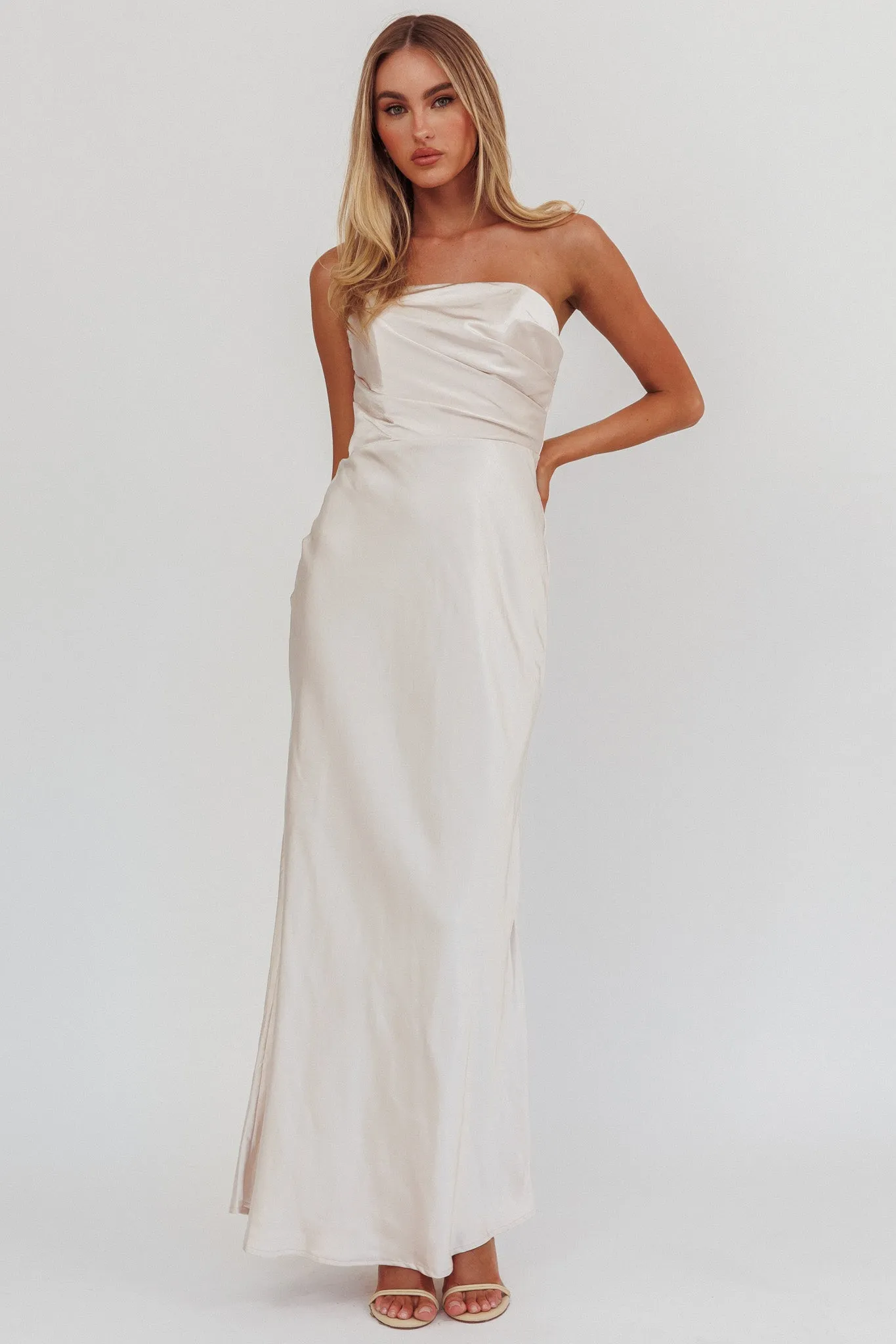 City Of Stars Strapless Maxi Dress Champagne sold by Selfie Leslie product image thumbnail 5