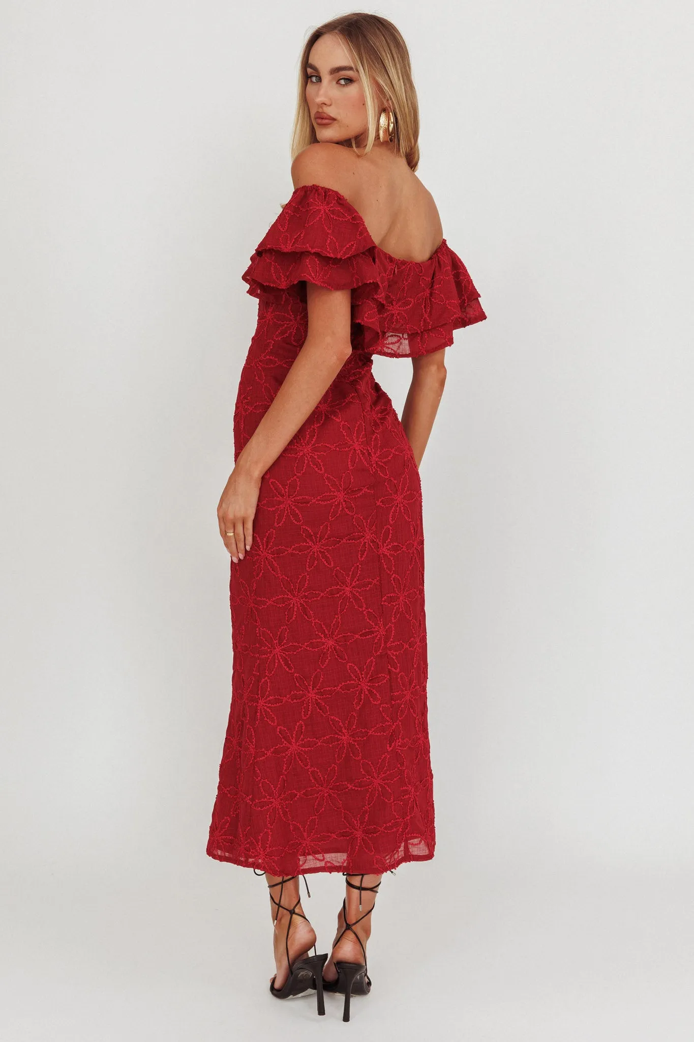 Beauty Within On-Off-Shoulder Maxi Dress Wine sold by Selfie Leslie product image thumbnail 2