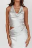 Cassiopeia Cowl Halter Neck Cut Out Maxi Dress Opal sold by Selfie Leslie
