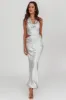 Cassiopeia Cowl Halter Neck Cut Out Maxi Dress Opal sold by Selfie Leslie