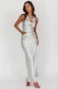 Cassiopeia Cowl Halter Neck Cut Out Maxi Dress Opal sold by Selfie Leslie