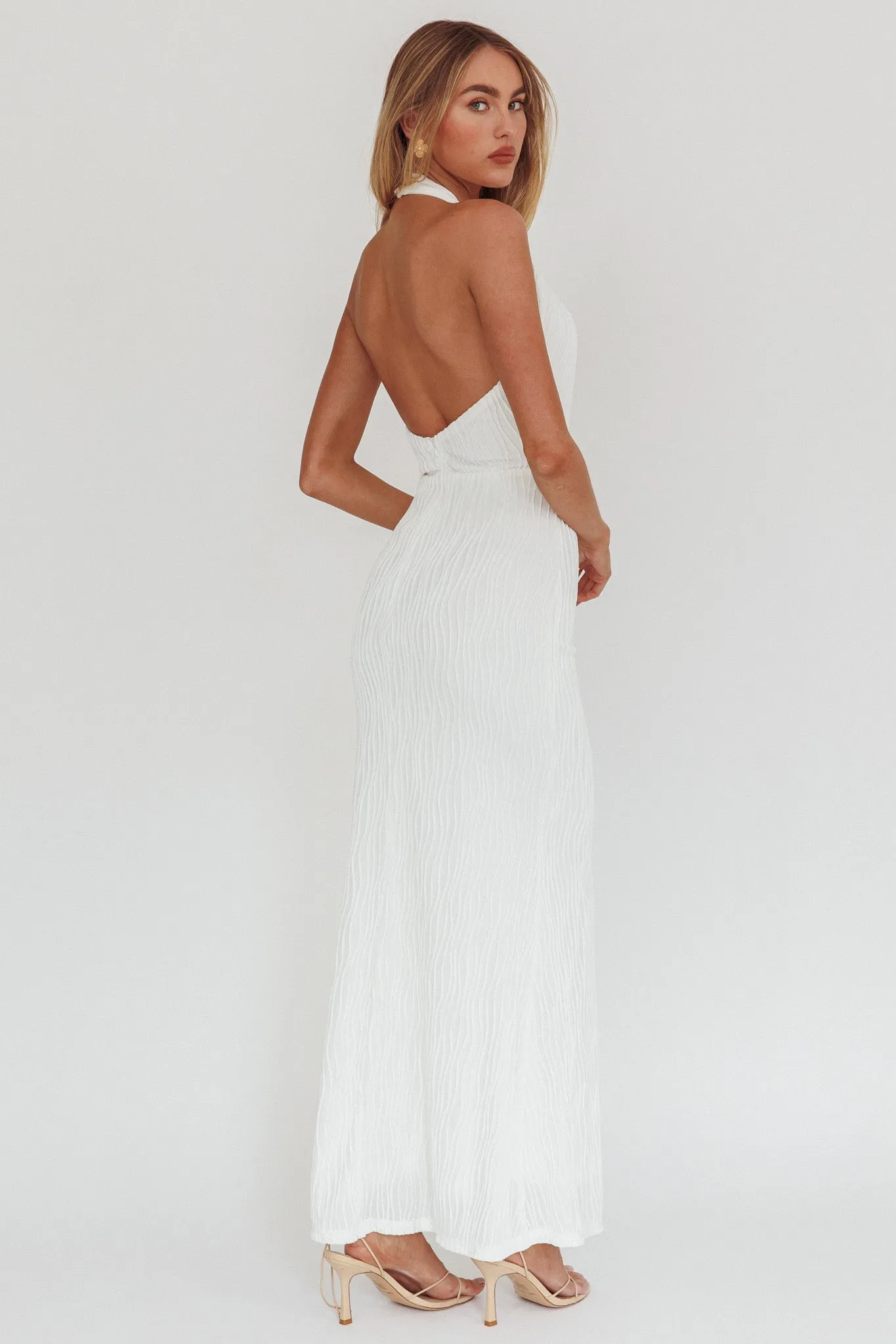 Lush Aura Crossover Halter Neck Maxi Dress White sold by Selfie Leslie product image thumbnail 2