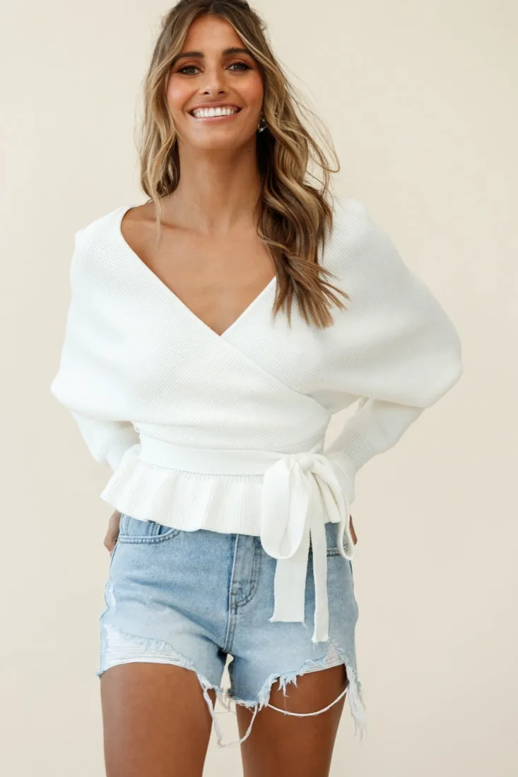 Amara Long Sleeve Knit Top Ivory sold by Selfie Leslie product image thumbnail 3