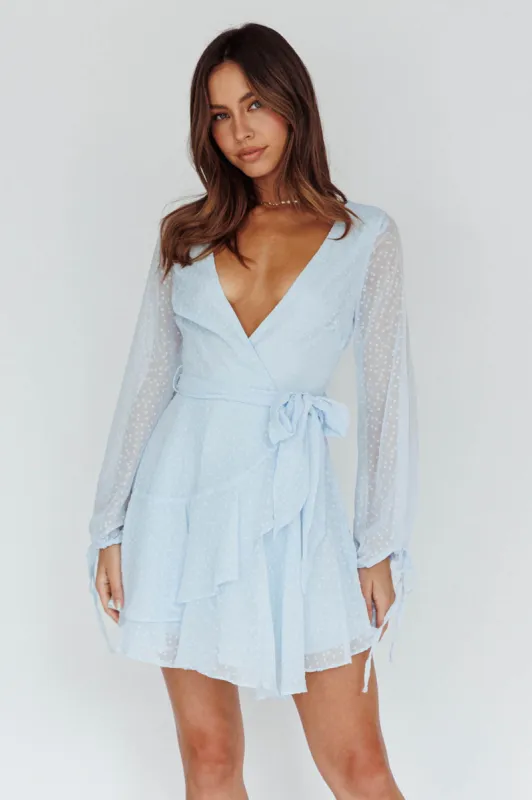 Sheri Hail Spot Chiffon Dress Blue sold by Selfie Leslie