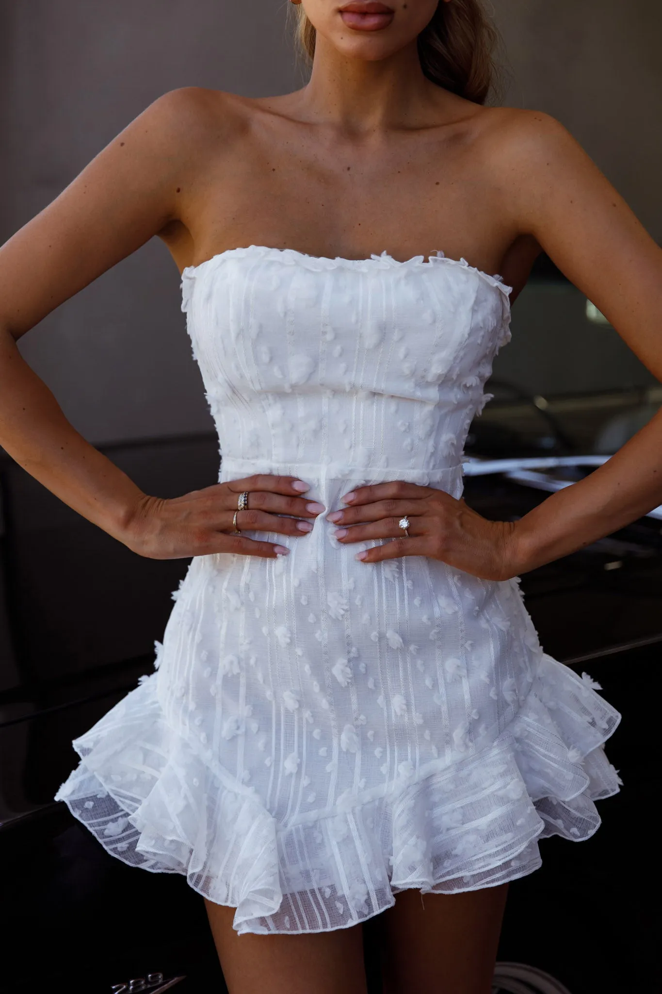 Cece Embellished Bandeau Dress White sold by Selfie Leslie product image thumbnail 4