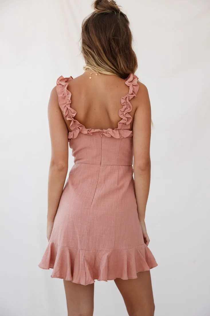 Elah Frilly Mini Dress Rose sold by Selfie Leslie product image thumbnail 3