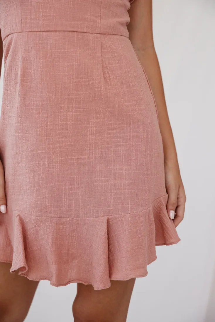 Elah Frilly Mini Dress Rose sold by Selfie Leslie product image thumbnail 4