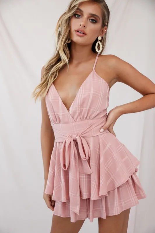 Maddox Fit & Flare Summer Romper Blush sold by Selfie Leslie