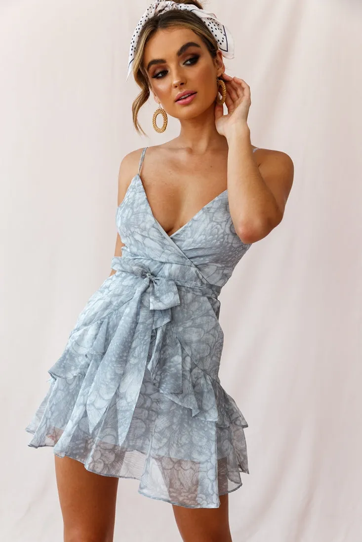 Kerry Layered Ruffle Cami Strap Dress Grey sold by Selfie Leslie