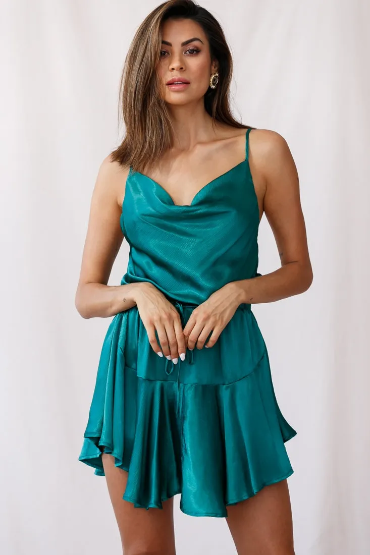 Ferris Cowl Neck Drawstring Dress Jade sold by Selfie Leslie product image thumbnail 2