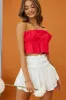 Thea Ruffle Crop Top Red sold by Selfie Leslie