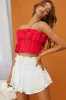 Thea Ruffle Crop Top Red sold by Selfie Leslie