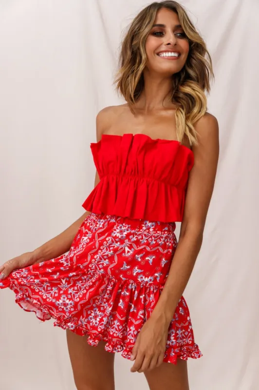 Alexi Mini Skirt Red sold by Selfie Leslie