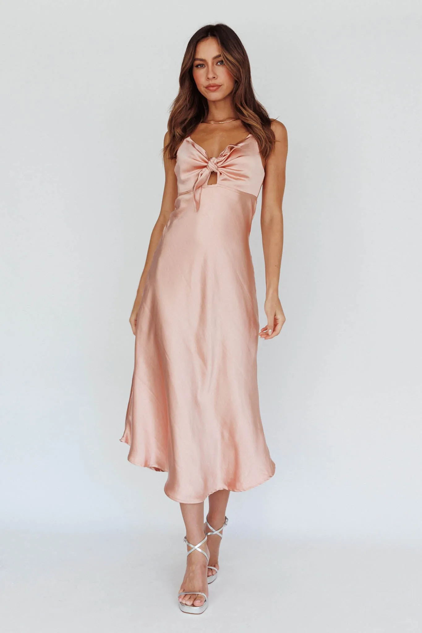 Perfect Day Satin Midi Dress Blush sold by Selfie Leslie product image thumbnail 2