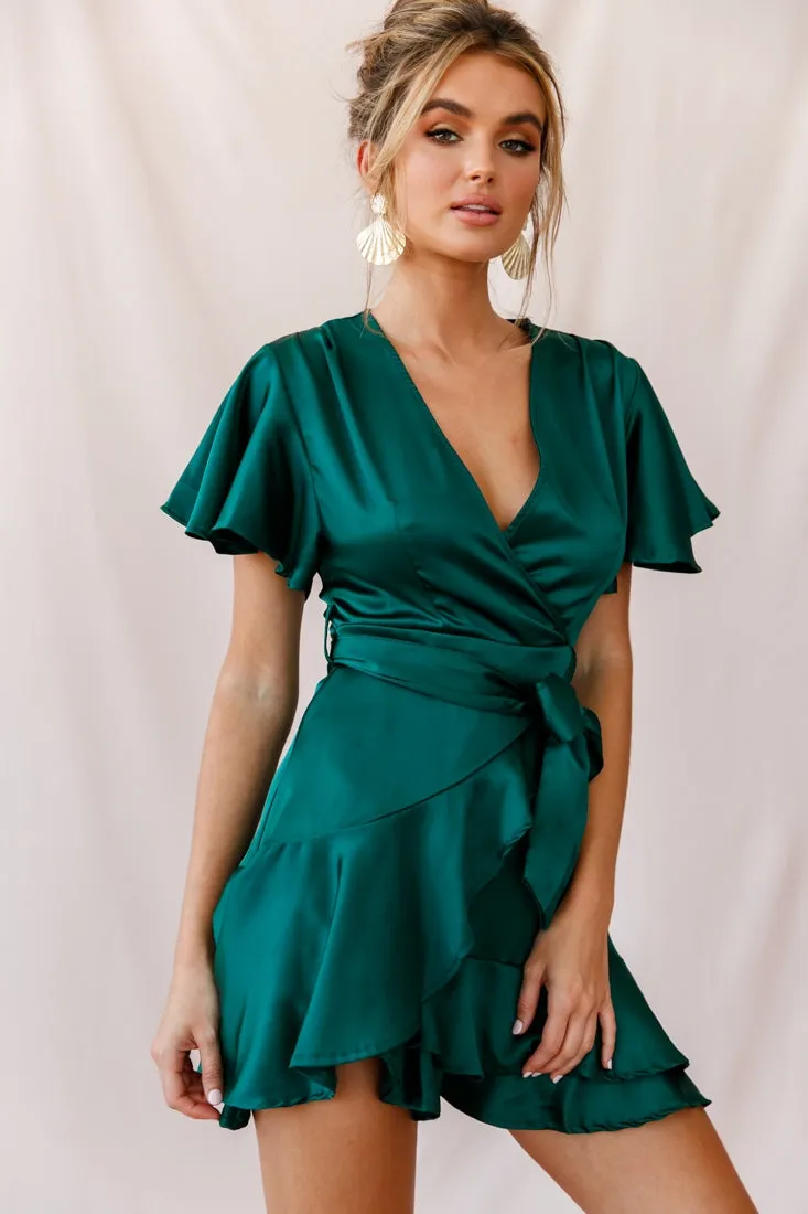 Cami Angel Sleeve Faux Wrap Dress Jade sold by Selfie Leslie product image thumbnail 5