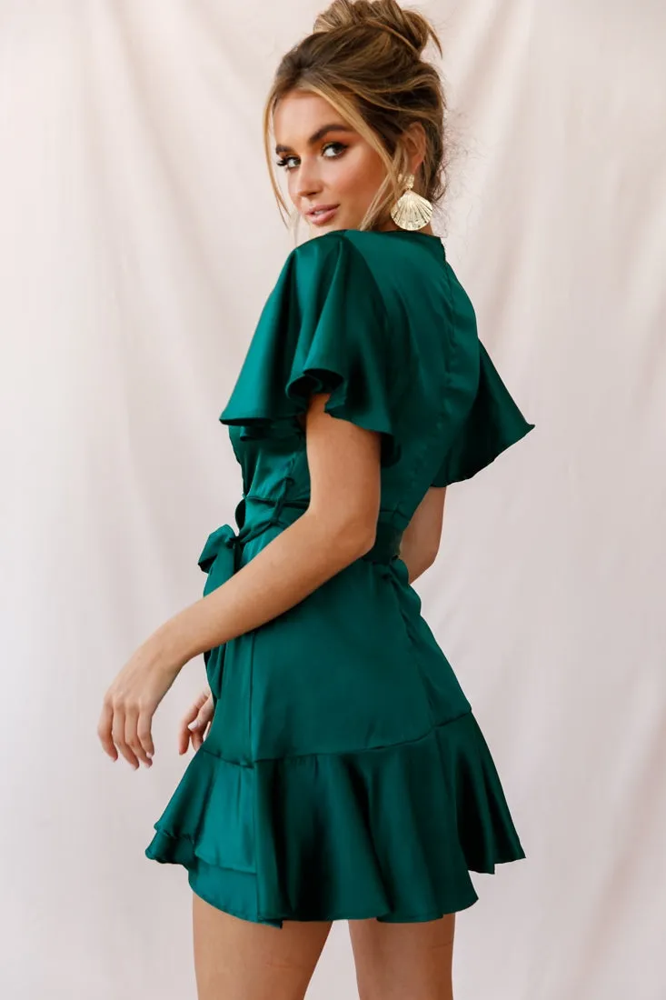 Cami Angel Sleeve Faux Wrap Dress Jade sold by Selfie Leslie product image thumbnail 3