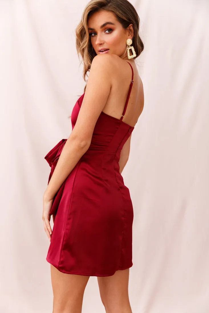 Ireland Silky Faux Wrap Dress Plum sold by Selfie Leslie product image thumbnail 3