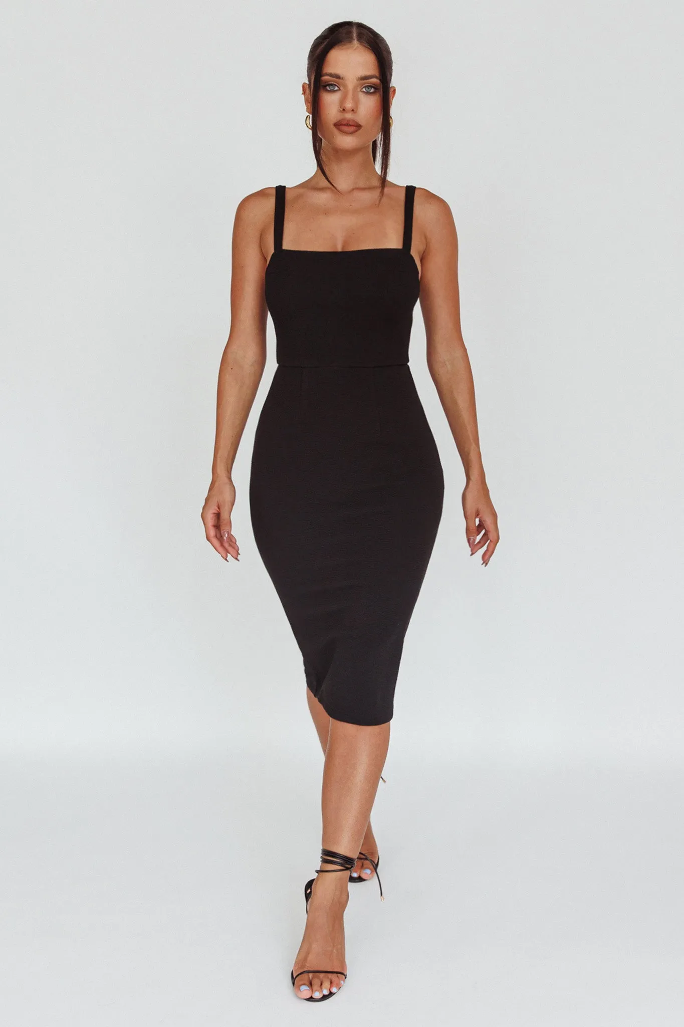 Georgia Square Neckline Midi Dress Black sold by Selfie Leslie product image thumbnail 5