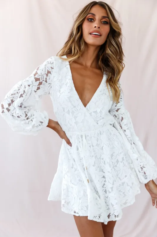 Ever After Keyhole Back Lace Dress White sold by Selfie Leslie