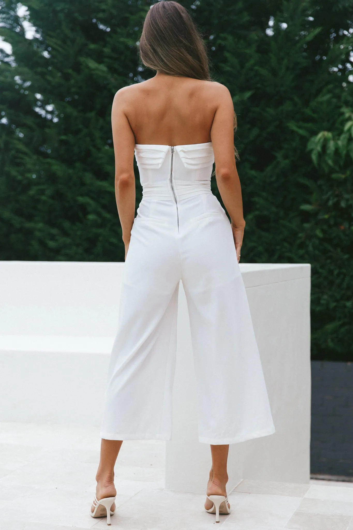 Chosen Strapless Wide Leg Jumpsuit White sold by Selfie Leslie product image thumbnail 3